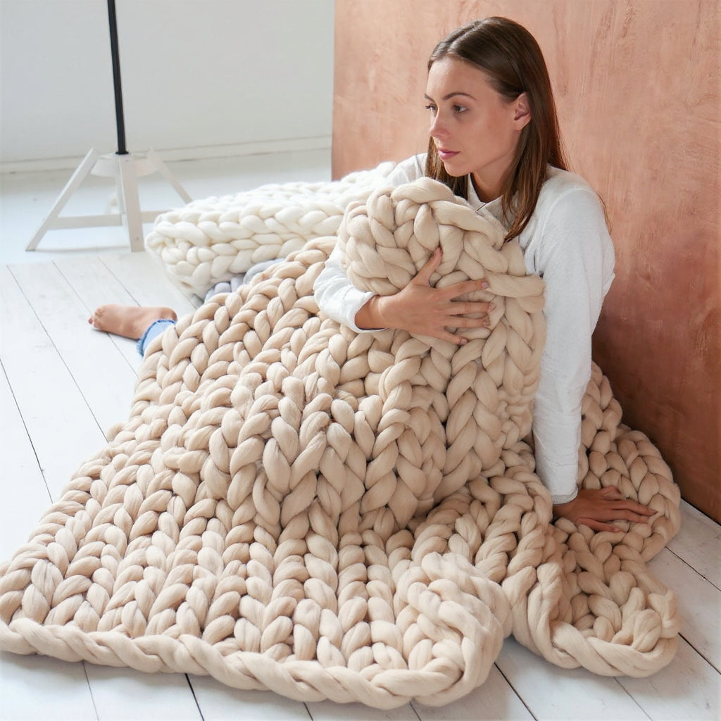 Plaid en grosse maille