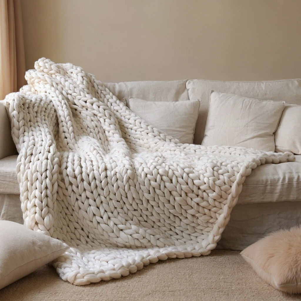 Plaid en grosse maille