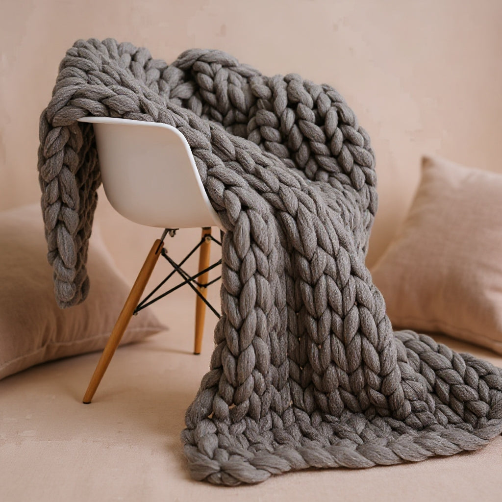 Plaid en grosse maille