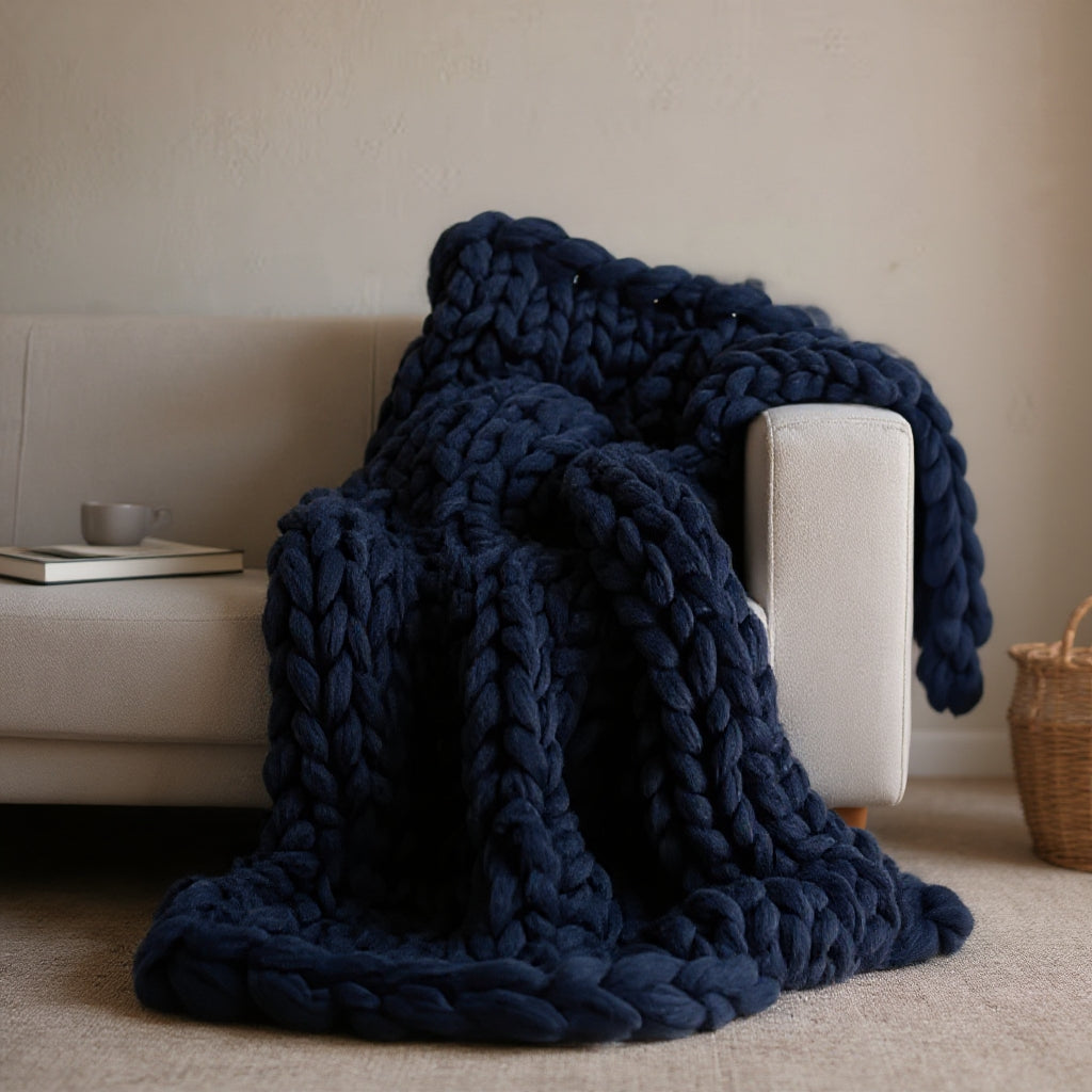 Plaid en grosse maille