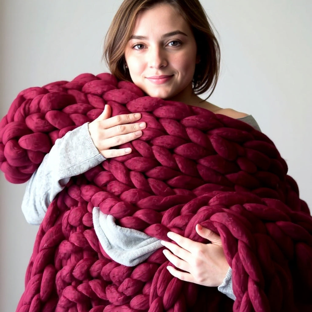 Plaid en grosse maille