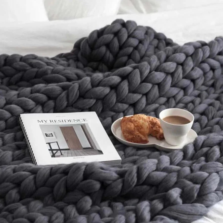 Plaid en grosse maille