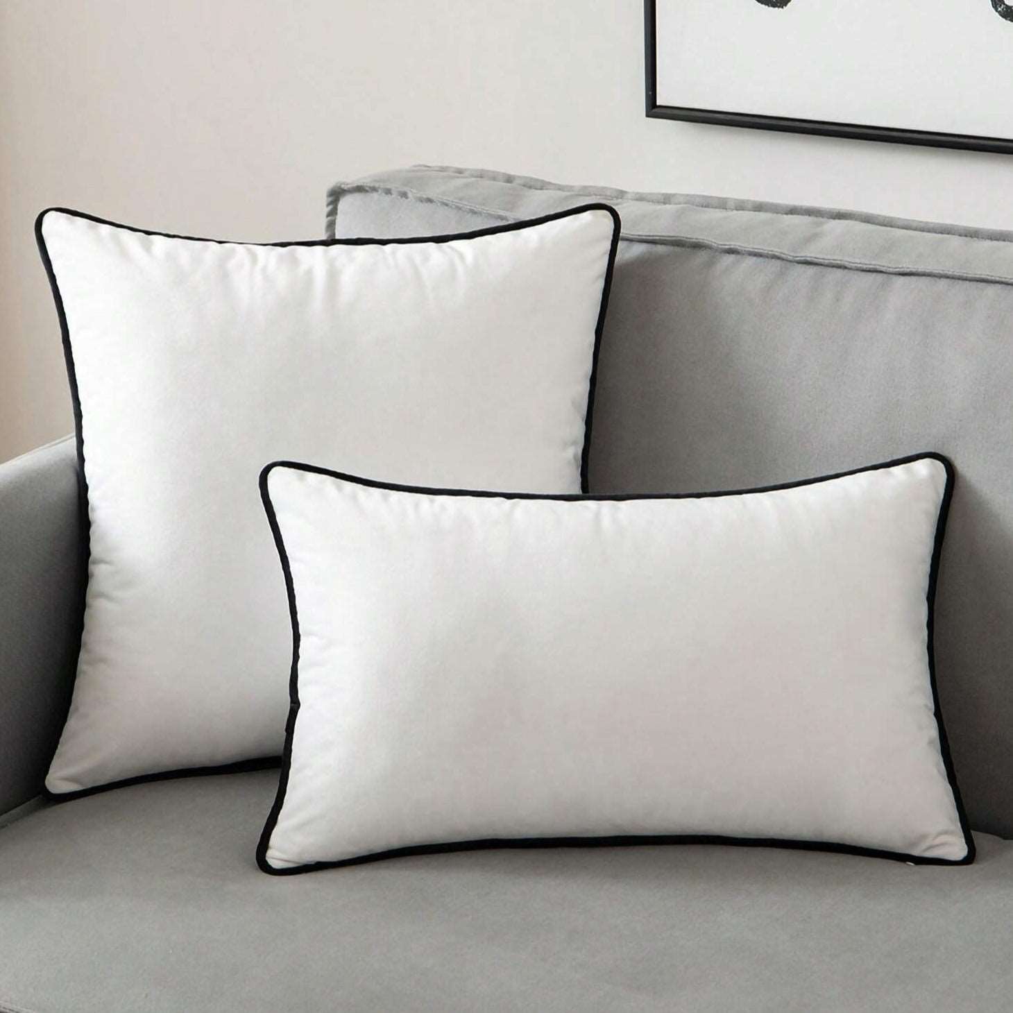Housse de coussin velours ourlé