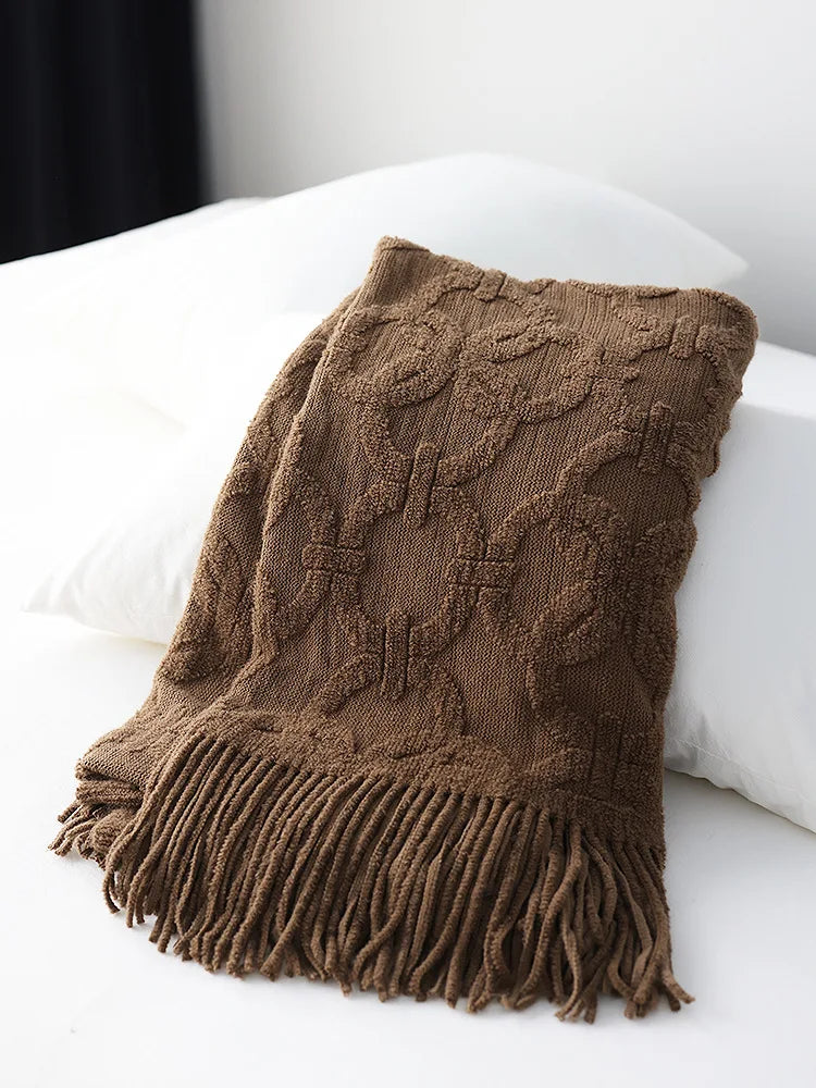 Plaid jacquard tricoté