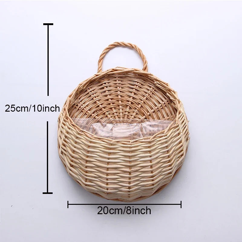 Panier mural en rotin