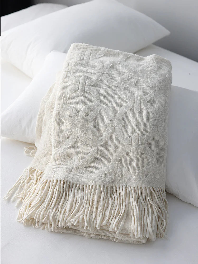 Plaid jacquard tricoté