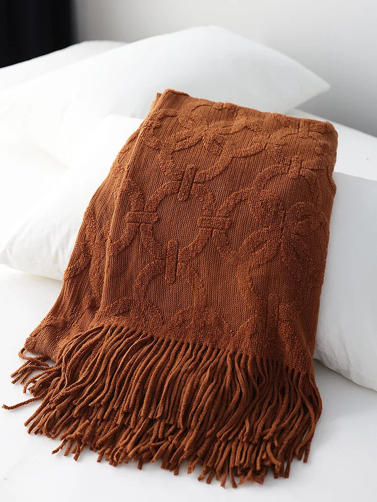 Plaid jacquard tricoté