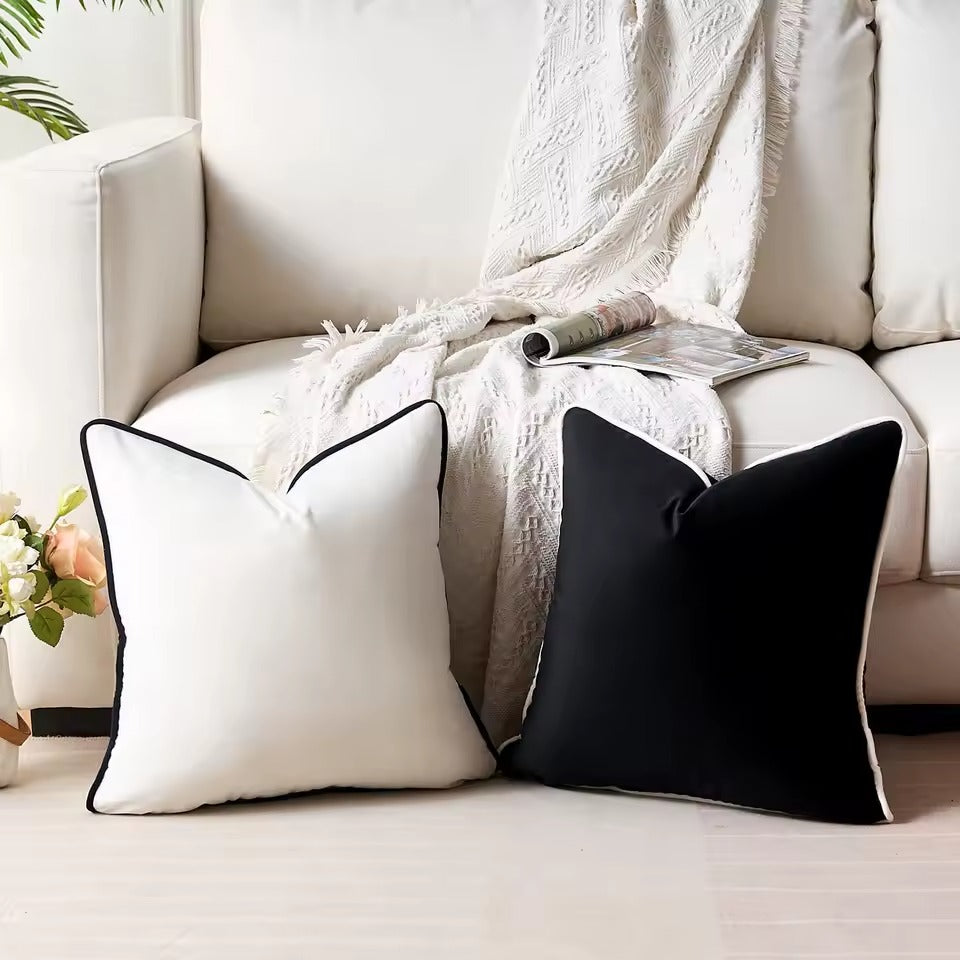 Housse de coussin velours ourlé