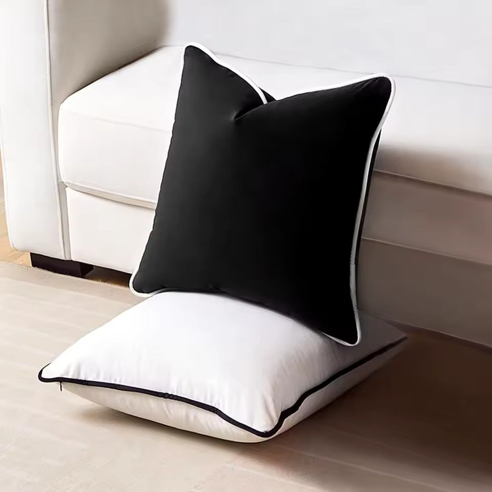 Housse de coussin velours ourlé